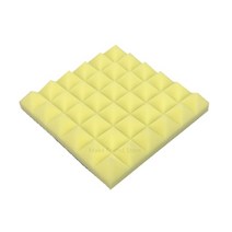 흡음스펀지 흡음 방음 소음 방진 패드 soundproof sponge 1224pcs 30x30x5cm 피라미드 어쿠스틱 폼 흡수 절연 처리 패널 스폰지 벽 패널, 노란색, 24개