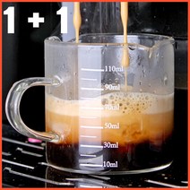 일상쏙 에스프레소샷잔 투명 내열유리 손잡이 110ml, 2개입, 투명 유리손잡이