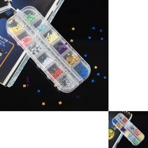 비비안 네일글리터 12종 세트레인보우 네일팟츠 젤네일스티커 네일아트용품 셀프네일 보석파츠 네일파츠 네일용품 명품파츠 젤네일반짝이