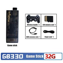 휴대용 레트로 오락실 게임기 Austar-판도라 4K 게임 스틱 HD 출력 GB330 비디오 콘솔 2.4G 무선 컨트롤러 3500 + 내장 Hyaline Black, 32G 3500Games, 32G 3500Games
