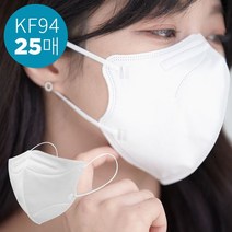 더뉴 KF94 황사마스크 25매(대형) 흰색 새부리형식약청인증국산필터, TNKF94-25H, 흰색25매