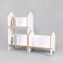 빌드 연결식 미니 틈새 좁은 슬림 낮은 1단 책장 화이트 메이플