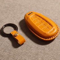 2022년형 현대 올뉴아반떼 7세대CN7 5버튼 키케이스 펠리세이드 신형 산타페TM 스마트키홀더 원격시동 펠리세이드 더뉴코나 그랜져IG 스마트 키홀더 스마트키 케이스, 밀랍색