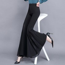 높은 허리 덤핑 플래 팬츠 마이크로 높은 허리 넓은 다리 캐주얼 바지 바지 08d128LL