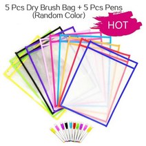 아트백 스케치북 가방 화구 미술 10/4Pcs 투명 건조 브러쉬 아이 공예 드로잉 보드 낙, 5 Bags 5 Pens