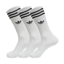 아디다스 솔리드 크루삭스 3팩 장목 양말 3켤레 세트 S21489, S21489:S(220-240mm)
