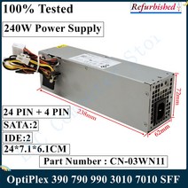 파워 서플라이 컴퓨터파워 pcLSC 새로운 원본 PSU Dell OptiPlex 790 990 3010 SFF 240W 전원 공급 장치 03, [01] 150W - 250W