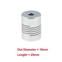 D19L25 5x8mm Aluminium CNC Motor Jaw Shaft Coupler To Flexible Coupling OD 19x25mm 3/4/5/6/6.35/7/8/, 19 5x5