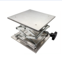 실험실 스텐 소형 휴대용 리프트 수동 핸들 현장 미니, 알루미늄 산화물 리프트 테이블 10x10cm