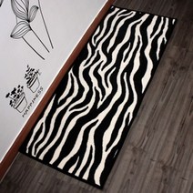 [천삼백케이] [엘키] 극세사 지브라 주방매트 발매트, 주방매트-지브라 브라운 [110x45]