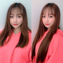 붙임머리 똑딱이 피스 긴생머리 티안나는 오픈 반가발, 자연블랙
