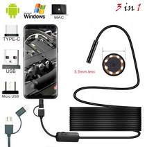 5M 10M 케이블 5.5mm 렌즈 안드로이드 USB 내시경 카메라 미니 검사 방수 C, 02 1.5m, 02 1.5m