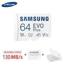 호환용 신제품 SAMSUNG 64gb 128gb 256gb TF(MicroSD) EVO Plus 4K U3 V30 A2 읽기 130 메가바이트/초 고속, New130MB 64GB Gift