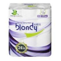 브론디 3겹 물에 녹는 고급 롤 화장지 30m, 24롤, 3팩