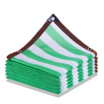 햇빛 가리 HDPE 스트라이프 그늘 그물 안티 uv 음영 90% 식물 홈 테라스 발코니 개인 정보 보호 커버 안전 울타리 캐노피 가든 네트, [06] 4x6m, [01] Green and white