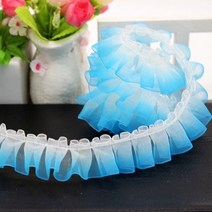 페브릭장식2.5cm 폭 무지개 그라데이션 크리스탈 쉬폰 얇은 명주 그물 레이스 패브릭 액세서리 DIY 의류, 01 1 yard