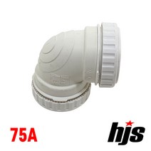 HJS 원터치 방음 2040 90도 엘보 DL 75A (PVC 이음관 PPI 평화 부속 직각 75mm), 1개