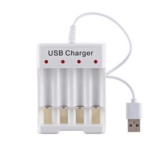 건전지충전기 aa aaa 리튬이온 a usb 4 슬롯 고속 충전 a 충전식 nimh nicd 배터리 스테이션 충전 어댑터 dc1.2v 250ma 용 배터리, 없음