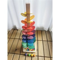 몬테소리 원목교구 가베 완구 블록 쌓기 나무 꽃잎 무지개 나비레인보우 컬러 발도르프 우드, rainbow 72cm high