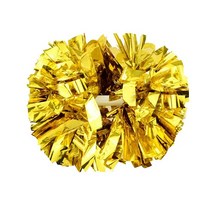 Hooshing 팀 스피릿 스포츠 댄스 응원을 위한 바톤 손잡이가 달린 핑크 및 실버 치어리더 폼폼 2개, Gold