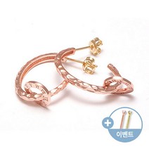 [비앤비골드]14K 귀걸이 빗살고리 핑크골드 핀귀걸이 JNE3061