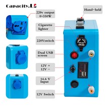 리튬인산철배터리 용량 12v lifepo4 배터리 팩 25ah 리튬 철 인산염 골프 충전식 BMS 및 AC350W 220V 출력, 한개옵션0