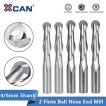 XCAN 2 플루트 볼 노즈 엔드 밀 4/6mm 생크 CNC 라우터 비트 카바이드 밀 목공용 나선형 밀링 커터, [39] 12x35x80mm