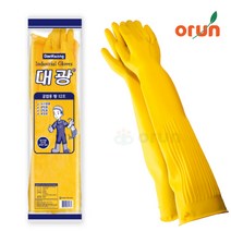 대광 공업용 어업용 농업용 고무장갑 검정 노랑, 1개