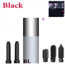 5 In 1 전기 헤어 드라이어 브러시 핫에어 스타일러 블로우 음이온 빗 컬러 스트레이트닝 컬링 스타일링 도구, Black full set_UK