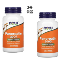 나우푸드 판크레아틴 2000 다이제스티브 서포트 췌장효소 프로테아제 100캡슐 2통