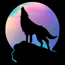 WOLF 자동차 포인트 스티커, M, HOLOGRAM, 1개