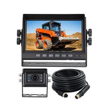 17 8cm(7인치) 유선 후방 뷰 백업 카메라 시스템 가이드 라인 IP69K 누수 방지 카메라 야간 시야 트랙터/트럭/RV/굴착기/캐러밴/스키드 스티어/중장비용 진동 10G