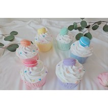 마카롱 생크림 클레이머핀 컵케이크 모형 생일상차림 감성 촬영 파티 스튜디오 어린이집 소품, 옐로우