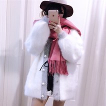 밍크자켓 밍크가디건 루즈핏 밍크 니트 스웨터 진주버튼 롱 밍크코트 쇼트 라운드