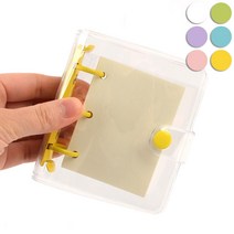 상세정보참조 초미니 투명 2공바인더 다이어리 떡메 메모지 영수증 똑딱이 링파일 속지, 화이트