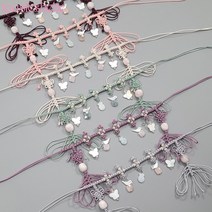 33번 한복 돌띠 흰나비 원석 매듭띠 아동 남아 여아 유아 아기 아가 돌잔치 백일 술띠 한복허리띠 장신구 소품 악세사리