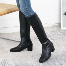 5cm 청바지 반바지 둥근코 롱부츠 편한 부추신발 겨울
