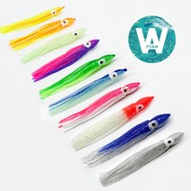 청룡조구 축광 꼴뚜기웜 5개입 11칼라 3사이즈 루어낚시 문어 쭈꾸미 호래기, 1.파랑-분홍-12.5cm