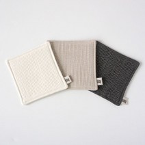 아트박스/메이메이 멀티컬러 린넨 사이드프린지 코스터 (3색택1), 아이보리