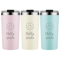 스테인리스 스텐텀블러 기념품 답례품 굿즈제작, 헬로스마일파스텔스텐텀블러, 1개