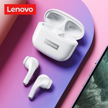 기존 레노버 Lenovo LP40 프로 New 블루투스 5.1 헤드폰 무선 이어폰 게임용 헤드셋 스포츠 이어 버드 소음 차단 저음 터치 컨트롤 범용 핸즈프리 마이크 포함 이어폰, LP40프로New화이트