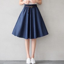 데일로엔 여성용 캐주얼 밴딩 데님 스커트