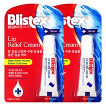 립케어 블리스텍스 립 릴리프 크림 2개/립밤 튼입술보호제 립글로스, 2팩, 6ml