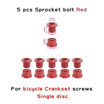 Litepro-다채로운 자전거 체인링 나사 6.5/8.5mm 크랭크 볼트 싱글/더블 디스크 MTB 및 로드, 18 Red 5PCS 5mm