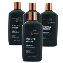 호주 땡스투네이처 Thanks To Nature Shampoo 하이드레이트 & 너리쉬 아비시니안오일 샴푸 500ml, 4팩