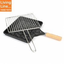 Kitchen 초벌구이 법랑 석쇠세트 가정용 캠핑용 생선 직화구이 고기 소시지 손잡이 석쇠, ♥Kitchen_로타리 석쇠세트(대)♥, 1개