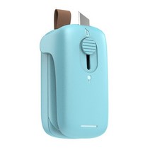 Mini Plastic Bag Heat Sealer & Open Knife Portable Household Snack Food Packaging Bags Hand Heat, [02] 하늘색