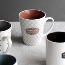 레트로감성 찌들지않는 안쪽투톤 머그컵 라떼컵 인테리어소품 커피숍용품, 데일리머그 브라운