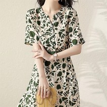패션시그널 그린 플라워 벨트 원피스 시즌오프