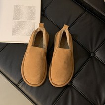 캐주얼 야외 플랫 힐 슬립온 모피 로퍼 신발 여성용 우아한 숙녀 얕은 싱글 봄